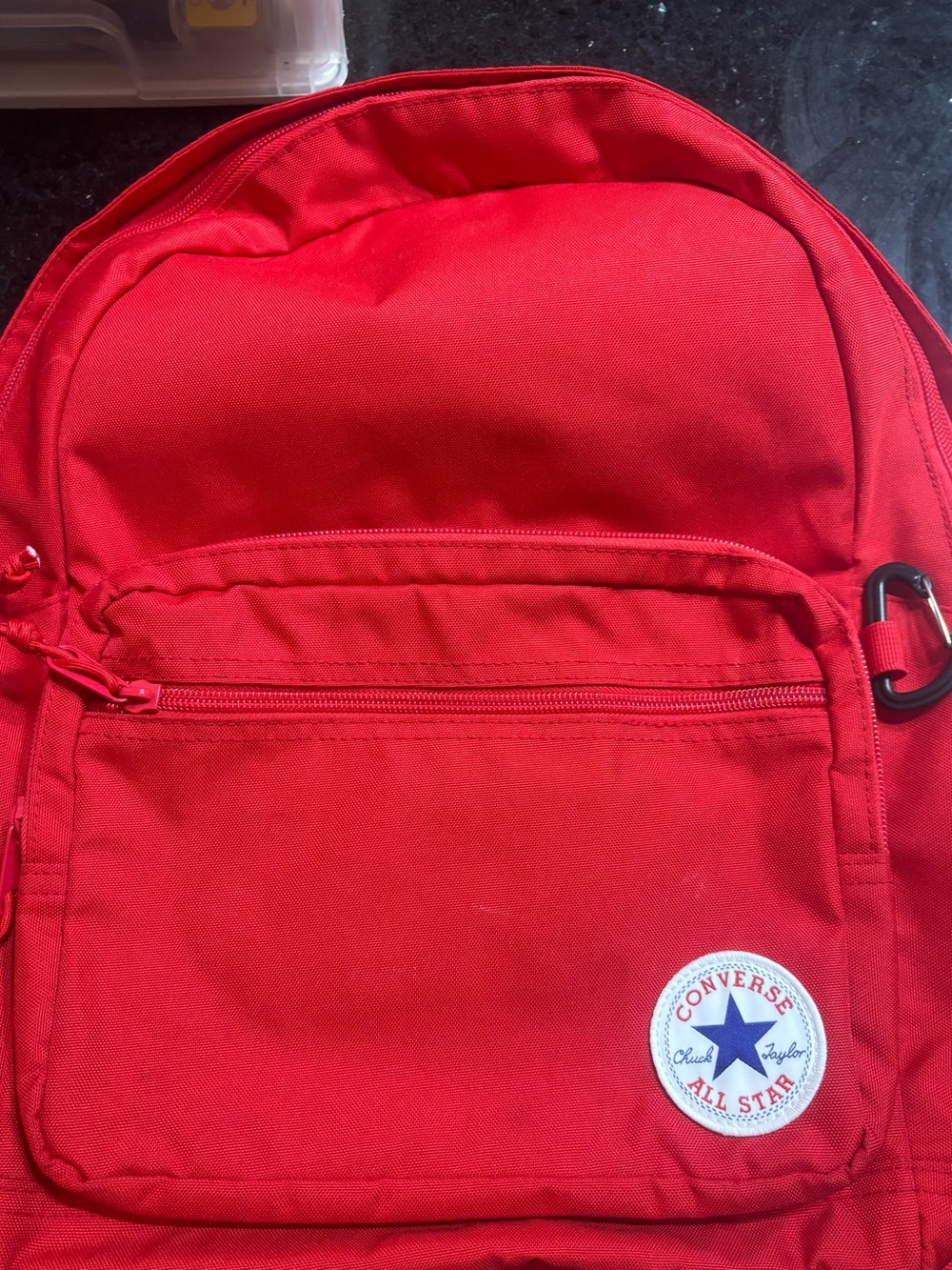 Converse Red Canvas Backpack with Front Pocket